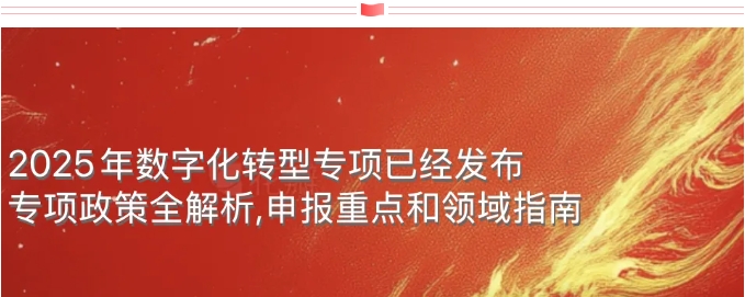 2025年数字化转型专项已经发布，专项政策全解析,申报重点和领域指南